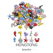 欧美法珐琅滴油mini海洋生物吊坠 海星 鱼DIY手工吊坠 耳饰项链挂