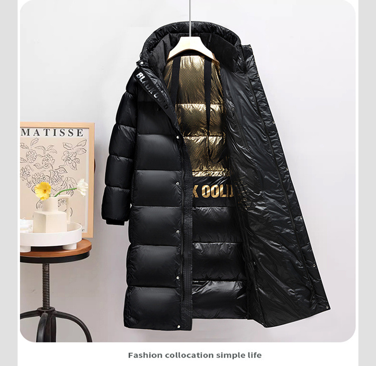 Herrkläder Svart och guld Rock jacka herr lång kappa vinter förtjockade arbetskläder utanför säsongen äkta märke luva varm_voghion.com