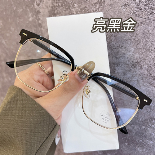 New retro myopia glasses for men, anti-blue light radiation, elegant and handsome men's frames, casual business flat glasses