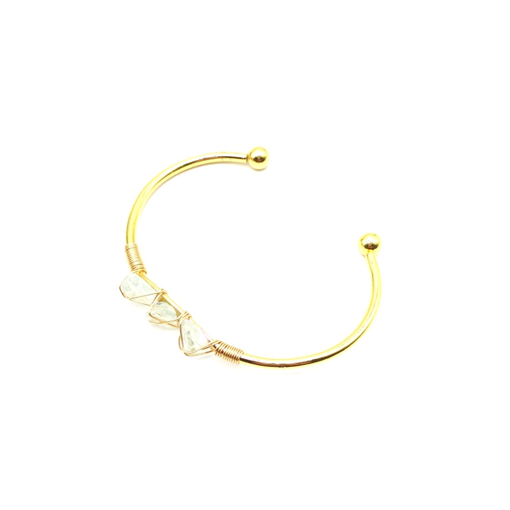 Retro Geometric Metal Plating Crystal Bangle 1 Piece