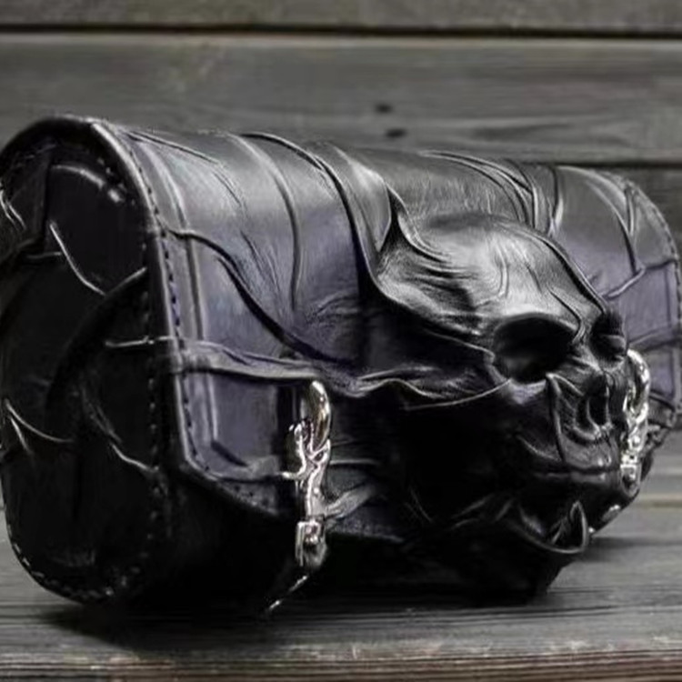 Transfronterizo nuevos hombres creativos bolsa de cintura de almacenamiento de cuero cráneo horror elemento accesorios de Halloween llevar a cabo