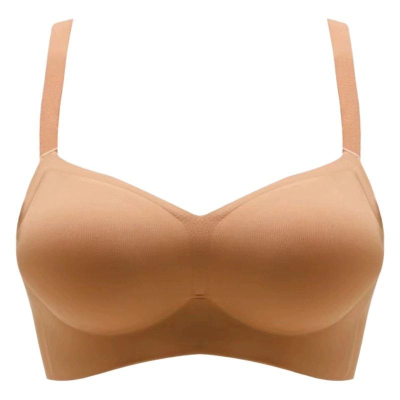 Мягкое нижнее белье с фиксированной чашкой наружу, женская маленькая грудь, плоская грудь, без стального кольца, бесшовная грудь, большой утолщенный бюстгальтер