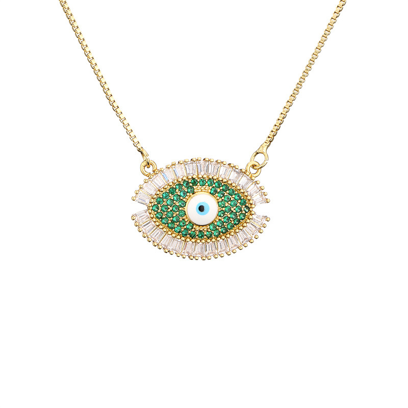 Fashion Devilu0027S Eye Copper Necklace Inlay Zircon Copper Necklaces