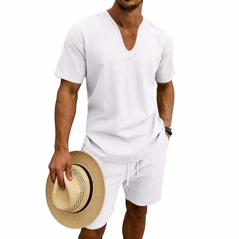 Herren Kurzarmhemd Und Shorts Set Für Den Sommer Im Urlaub_voghion.com