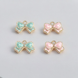 diy Korean style jewelry K gold drop oil alloy small pendant pendant accessories lace bow