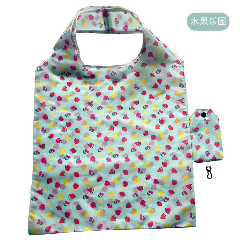 En stock nuevo 190T poliéster bolso de compras bolso portátil plegable publicidad regalo promocional bolsa al por mayor