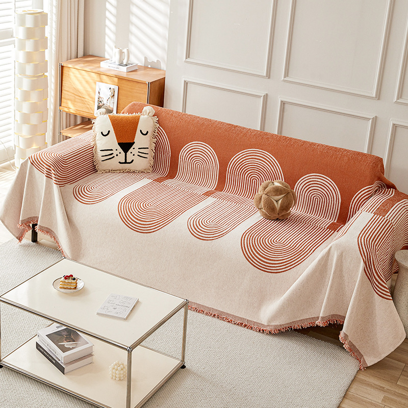 INS Sofa Chenille Wrap Anti-Slip Anti-Cat Scratch Universal Slipcover Full One-Piece Cover Towel High-End Feel_voghion.com