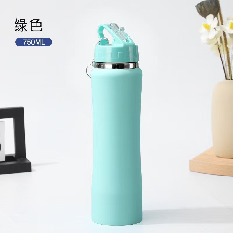 Nuevo vaso de pajita de acero inoxidable de gran capacidad transfronterizo, olla espacial portátil para exteriores portátil, termo de cintura pequeña image 10