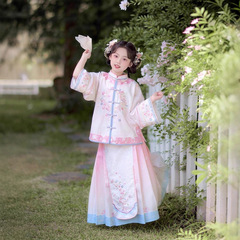 2025新款女童春秋季儿童古风汉服女孩唐装公主国风高端长袖马明制