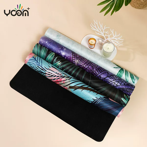 1.5MM suede yoga velvet yoga mat natural rubber cloth household sweat-absorbent non-slip foldable shock absorption