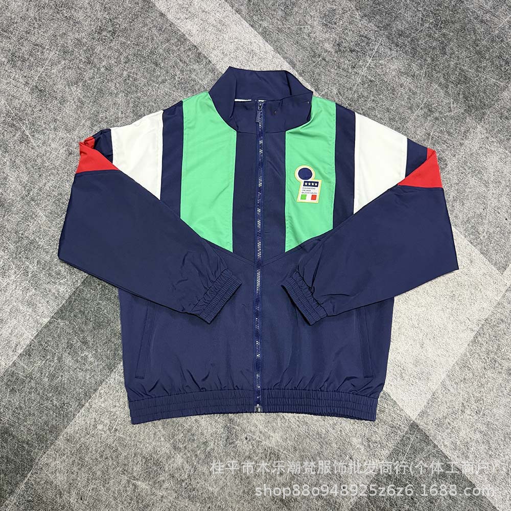 World Cup Italy Casual Zipper Jacket Soccer Windbreaker Men's Training Warm-Up Outfit Cross-Border Foreign Trade