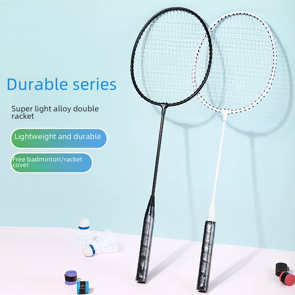 Split iron alloy adult badminton racket factory wholesale durable double racket cross-border factory supply student training