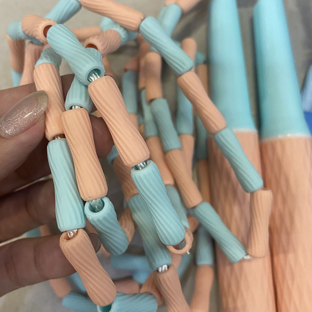 Juguete de cuerda de salto de bambú al aire libre antideslizante sin nudos para niños de jardín de infantes