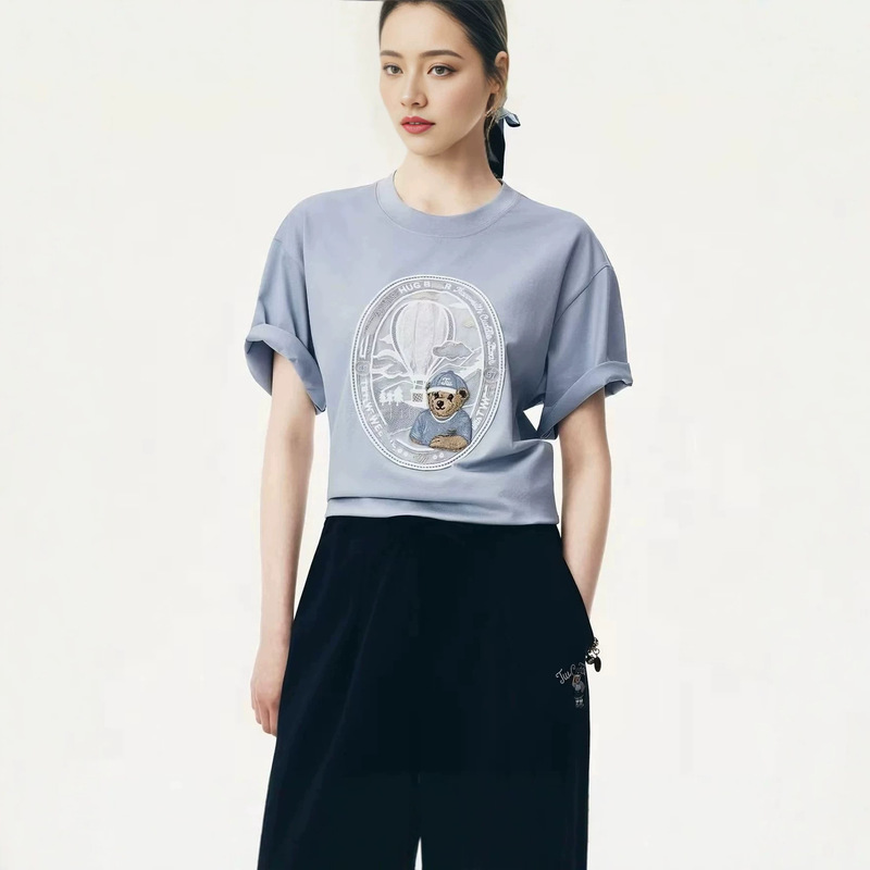 2026 Summer New Style Heavy-Duty Cute Pattern Short-Sleeved Mesh Hot Air Balloon T-Shirt for Women Ttra2624C5K 2026 Summer New Style Heavy-Duty Cute Pattern Short-Sleeved Mesh Hot Air Balloon T-Shirt for Women Ttra2624C5K