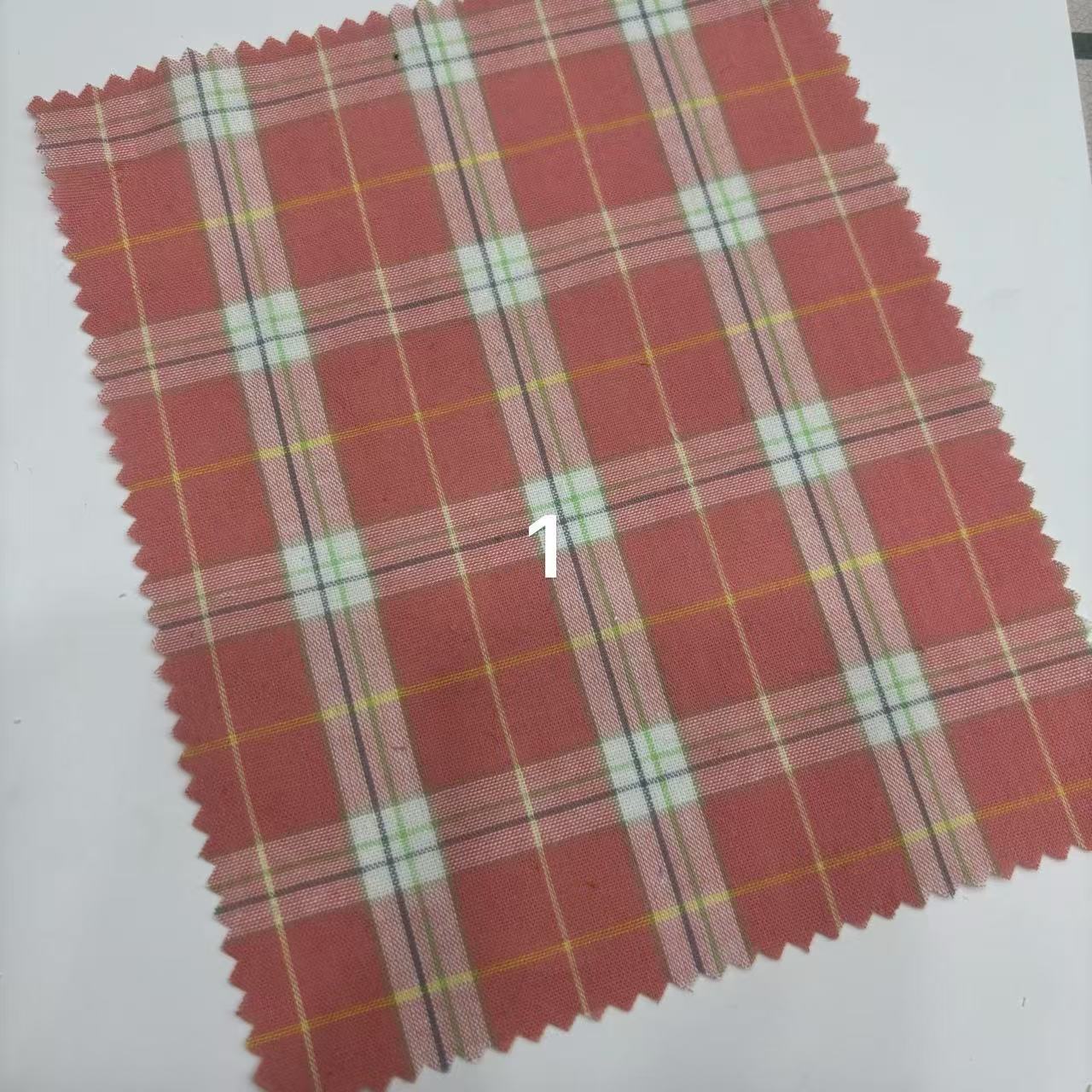 全棉糖果色色织格子衬衫连衣裙防晒衣头饰蝴蝶结鞋材帽子童装睡衣