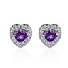 Diamond zirconium heart shaped, earrings, wish, European style, micro incrustation
