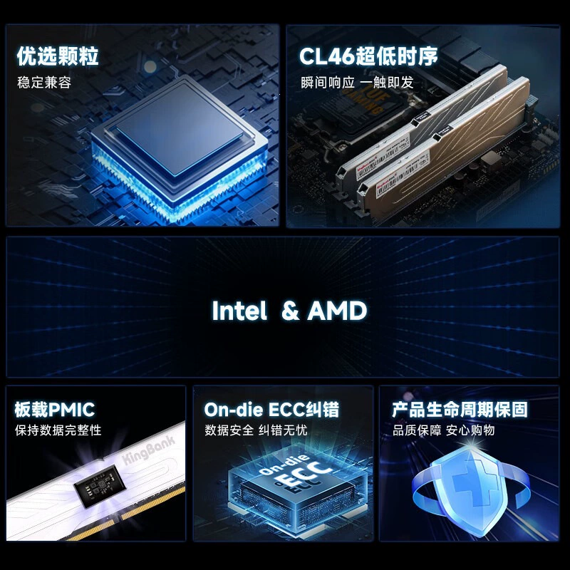 Jinbaida KINGBANK Silver DDR5 set настольный компьютер памяти планка жилет одиночный