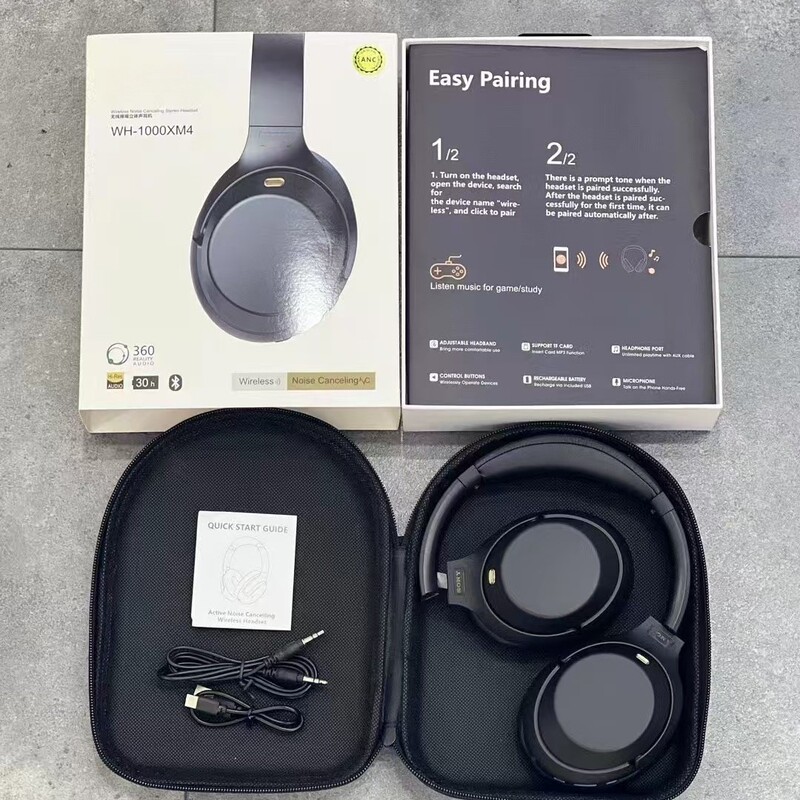 WH-1000XM4 Active Noise Cancelling Over-Ear Wireless Bluetooth Headphones with Leather Case, exclusively for cross-border sales