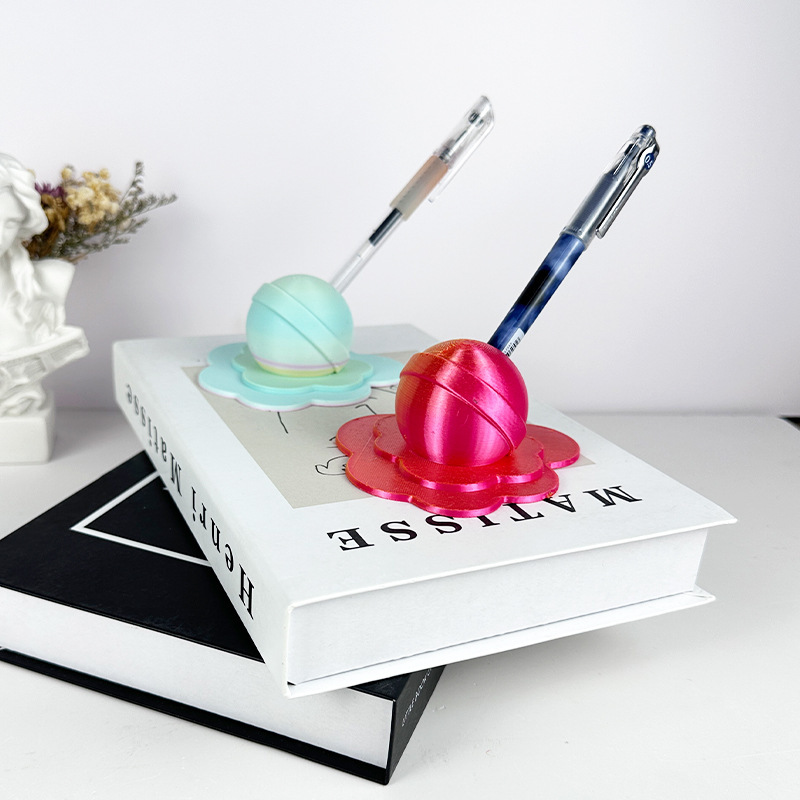 跨境新款3D Printing Melted Lollipop 融化棒棒糖收纳架笔筒支架|undefined