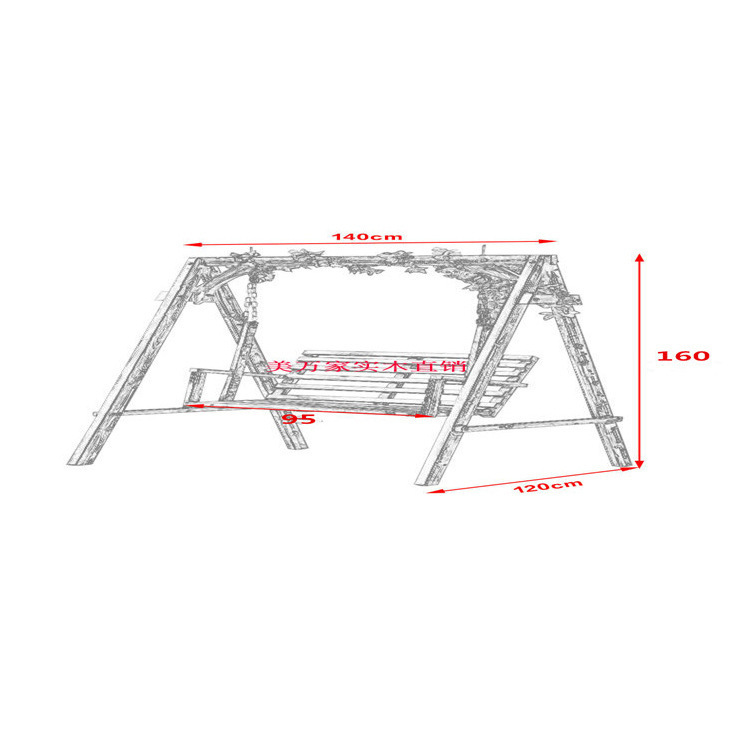 双人实木秋千休闲庭院户外摇椅儿童阳台防腐木吊椅户外秋千荡秋千