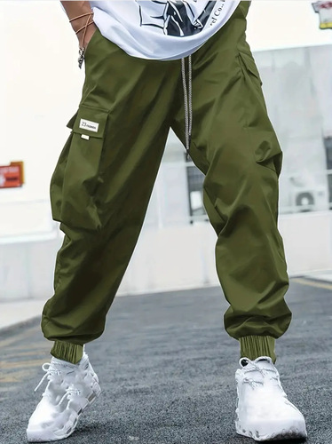 Large size overalls autumn Japanese fashion brand men's casual pants, multi-pocket, young and loose leg straps