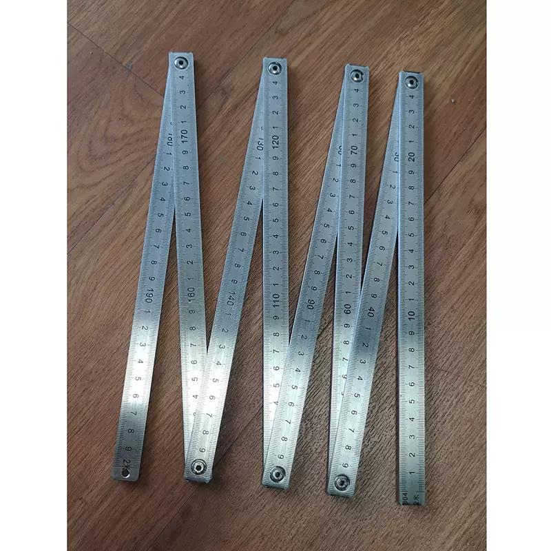 折叠尺厂家订制定做折叠尺铜尺铝尺钢尺加厚折叠伸缩收拢收缩尺