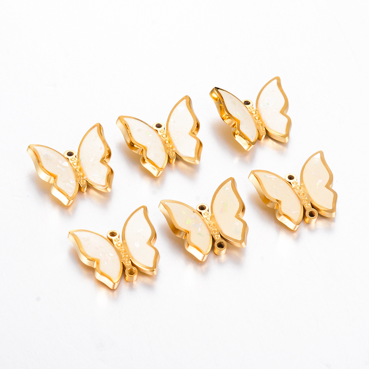 5 Pcs/package Sweet Butterfly Stainless Steel Plating Pendant Jewelry Accessories display picture 1