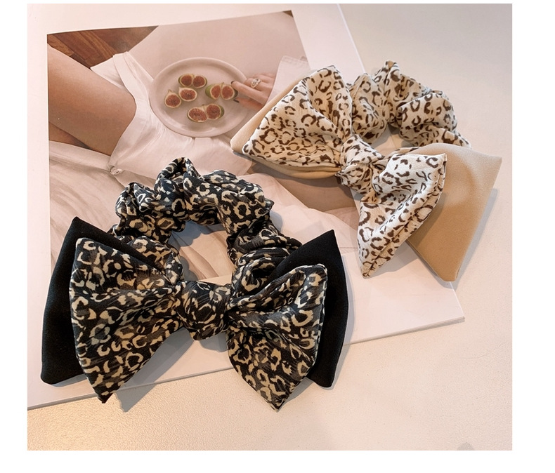 Korea Retro Chiffon Double Bow Leopard Print Hair Scrunchies display picture 16