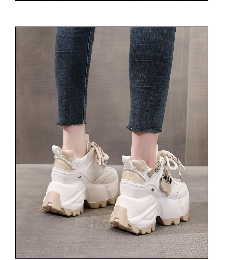 Giày sneaker chunky nữ đế dày độn cao thời trang — Màu đen chi tiết 16