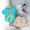 Summer children's cartoon set, summer clothing, jeans, Korean style, with short sleeve, children's clothing