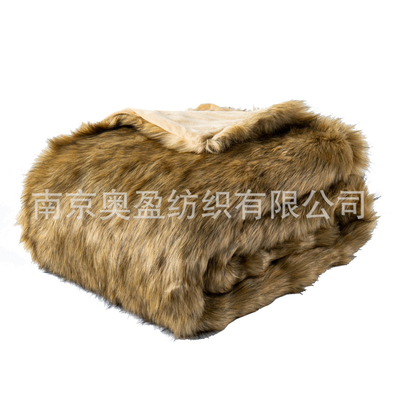 亚马逊毛皮毯子仿狐狸毛搭毯子卧房沙发毛毯家居装饰毯样板间盖毯|undefined