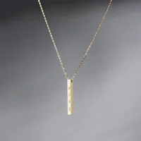 Чистое золото 14K кулон простое золото Глянцевая Асгонная Стиль римские цифры стерео ожерелье золотые украшения 11810