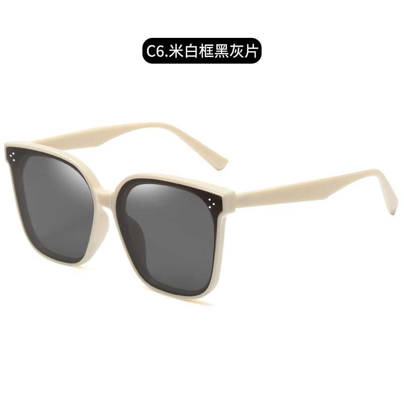Gafas de sol GM Mi Ding para mujer, de alta gama, adelgazantes, estilo celebridad de internet, montura grande, protección UV, gafas de sol modernas, estilo retro.