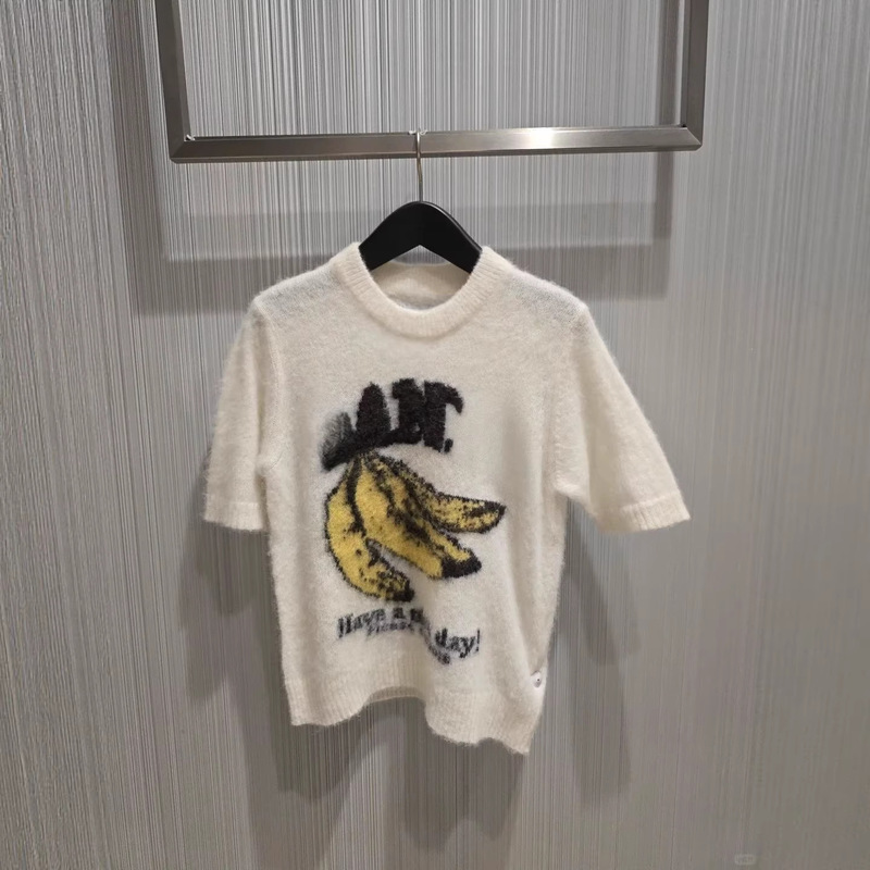 Real Wool 2026 Early Spring Niche Design Banana Animal Pattern Jacquard Round Neck Pullover Knit Sweater Top Real Wool 2026 Early Spring Niche Design Banana Animal Pattern Jacquard Round Neck Pullover Knit Sweater Top