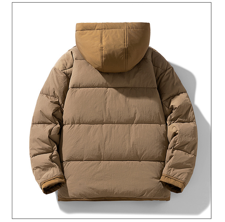 Giacca imbottita finta in due pezzi per uomo e donna, giacca imbottita larga con cappuccio, giacca imbottita spessa con cappuccio per coppia_voghion.com