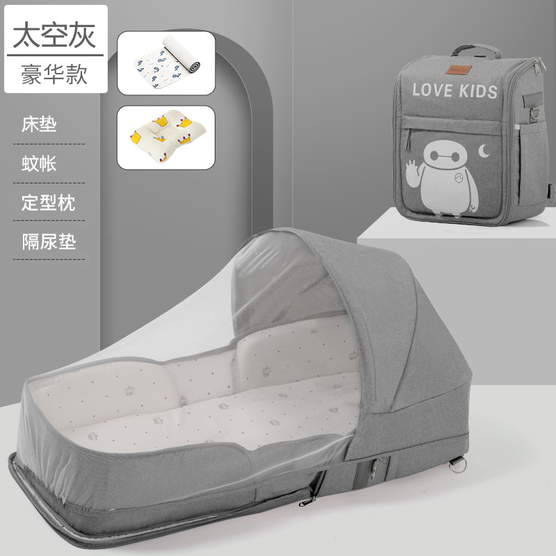 Cama de bebé portátil cama móvil cama plegable multifuncional bebé bebé image 8