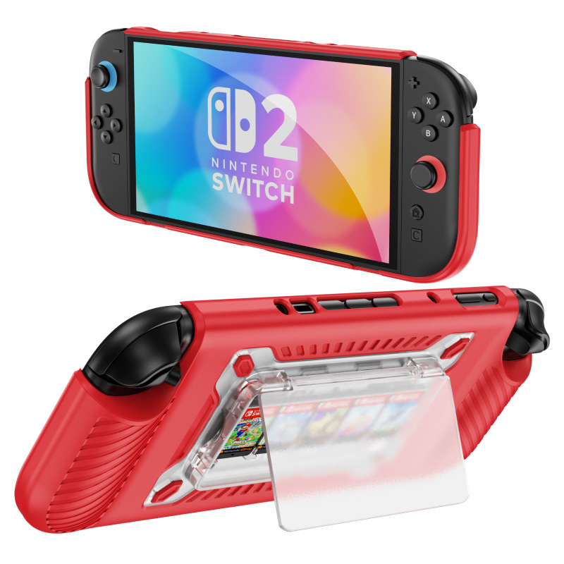 跨境switch2保护壳带支架卡槽分体适用任天堂switch游戏机保护套|undefined