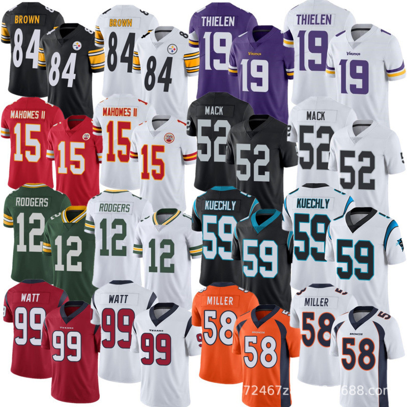 2023 American Jersey Packers Cowboys Eagles Steelers Chiefs Vikings Broncos Football Uniforms