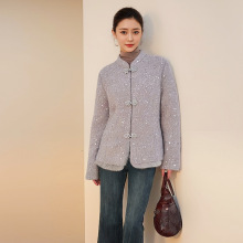 2025秋冬新款新中式女士羊毛外套气质百搭小香风国风盘扣开衫上衣