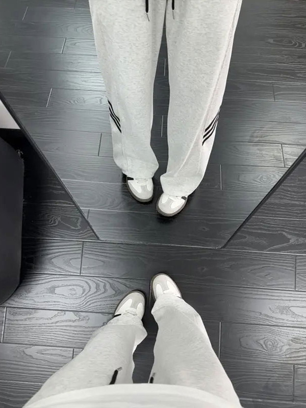 cleanfit条纹运动卫裤男款秋季美式重磅三条杠裤子直筒宽松休闲裤|undefined