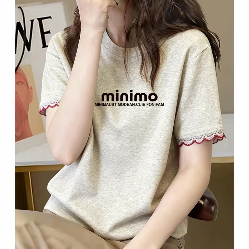 High-street style letter print Hong Kong chic short-sleeve t-shirt for women, 2026 summer new slim-fit top for petite figures, ins