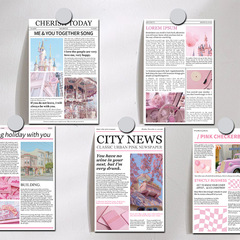 Pink Memory 10 Pcs Small Fresh Decorative Cards Wall Postcards Dorm Living Room Bedroom Decorative Painting