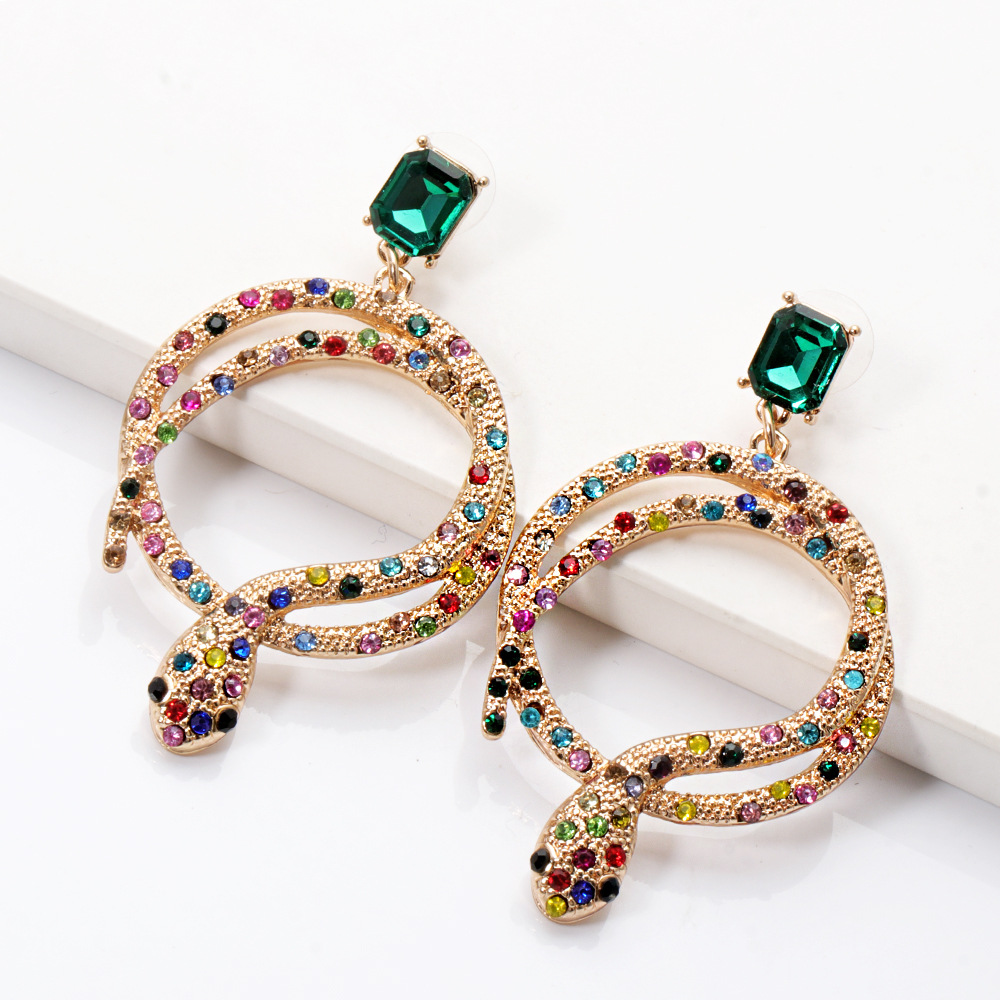 Fashion Inlaid Diamonds Long Snake Earrings Wholesale display picture 10