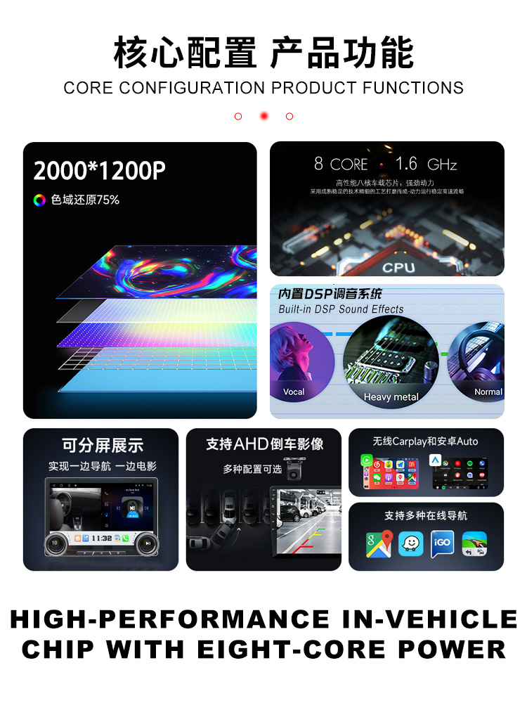 Cross-border exclusive Android large-screen navigation 11.5inch dual-knob car navigation Bluetooth Carplay TS18 car system