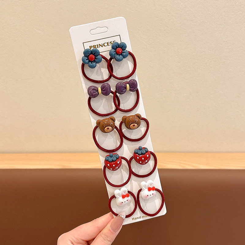Caricatura encantadora anillo de pelo pulgar no daña el cabello de los niños correa de correa pequeña cuerda de cabello para niñas cuerda de cabello