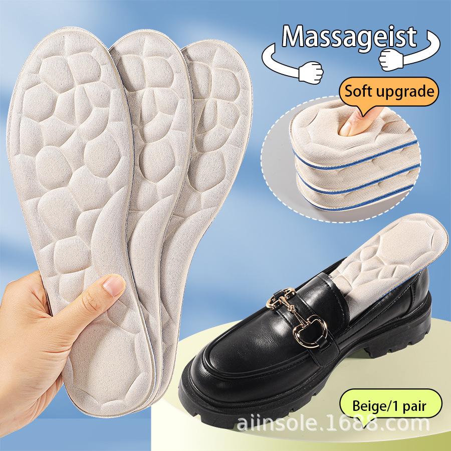 5d insole sweat absorbing female massage soft sole exercise