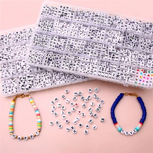 Буквенные бусины из акрила 24/28 ячеек 26 букв для DIY