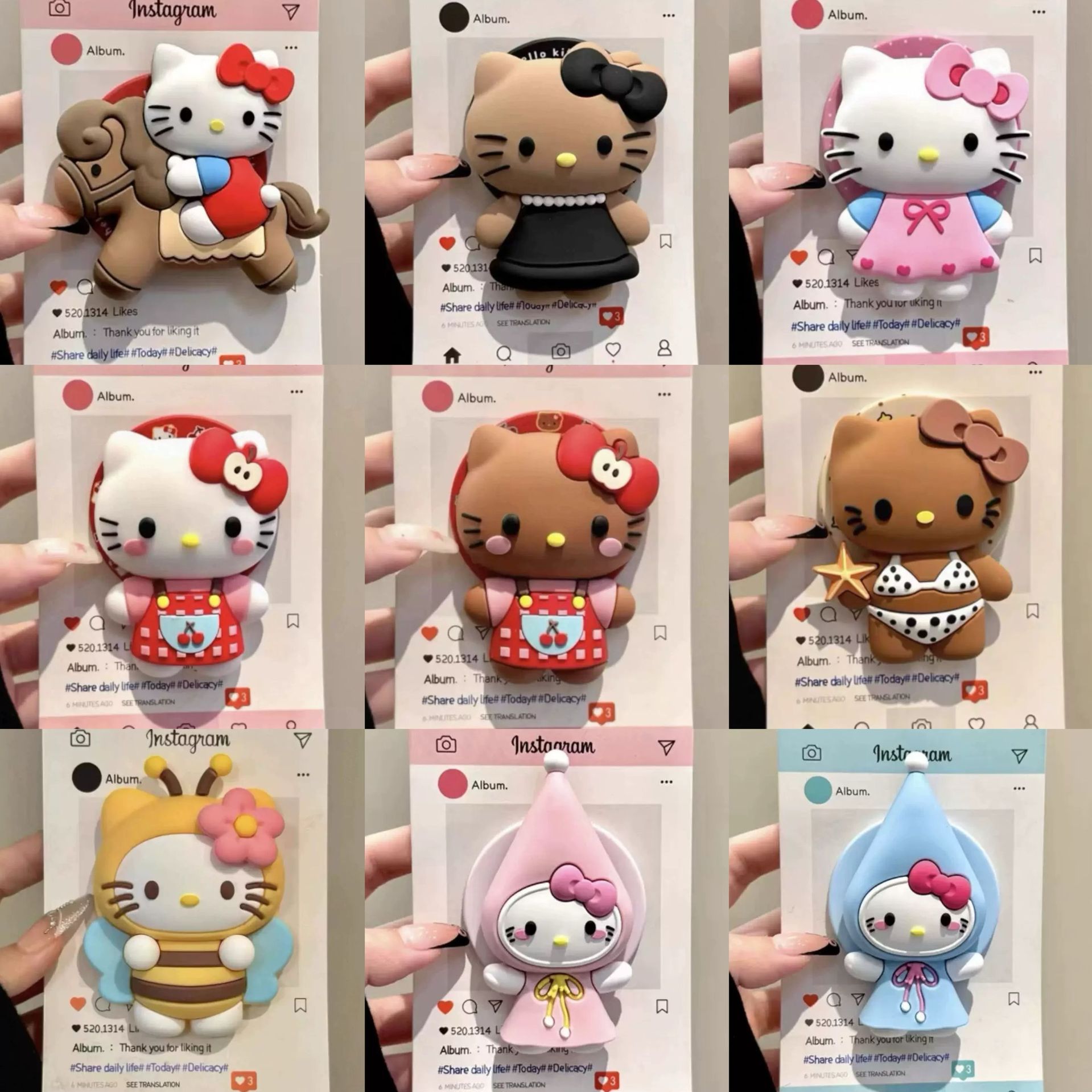 Three-Dimensional Cartoon Silicone Kitty Cat Suitable for Magsafe Magnetic Holder with Strong Adsorption and Retractable Desktop Airbag