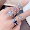 Zirconium, advanced fashionable universal ring, jewelry, simple and elegant design, micro incrustation, high-quality style, light luxury style, on index finger