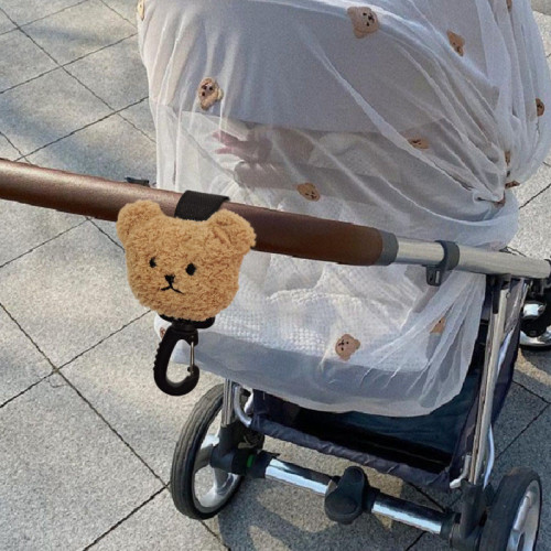 Korean ins style bear head stroller Velcro buckle stroller accessories umbrella stroller stroller walking artifact hook